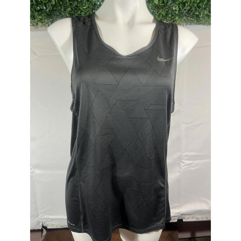 Nike Black Geometric Print Athletic Tank Top